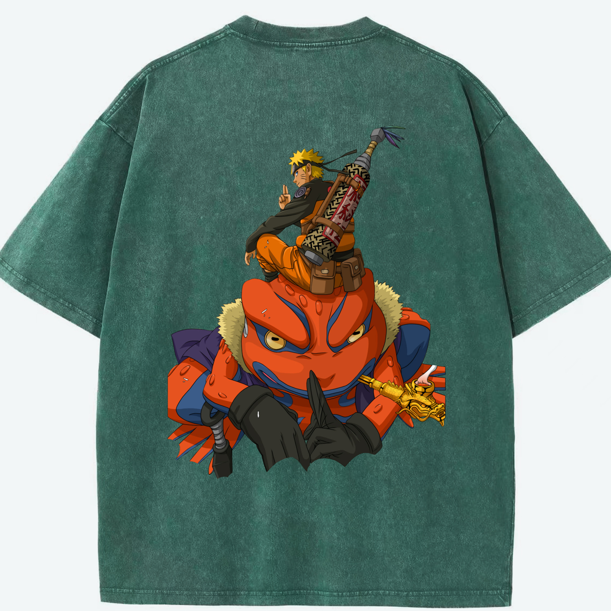 （画像用） NARUTO -ナルト- うずまき ナルト Uzumaki Naruto 綿100% ヴィンテージ風 半袖Tシャツ（背面プリント）